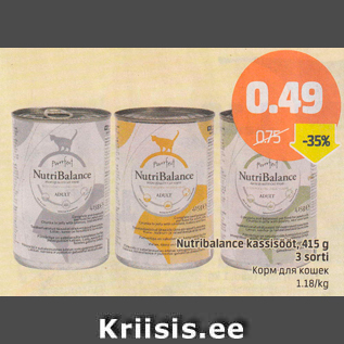 Allahindlus - Nutribalance kassisööt