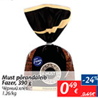 Allahindlus - Must põrandaleib Fazer, 390 g