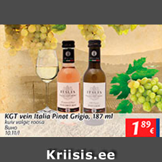 Allahindlus - KGT vein Italia Pinot Grigio, 187 ml