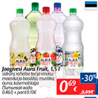 Allahindlus - Joogivesi Aura Eruit, 1,5 l