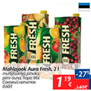 Allahindlus - Mahlajook Aura Fresh, 2 l