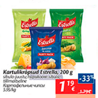 Allahindlus - Kartulikrõpsud Estrella, 200 g