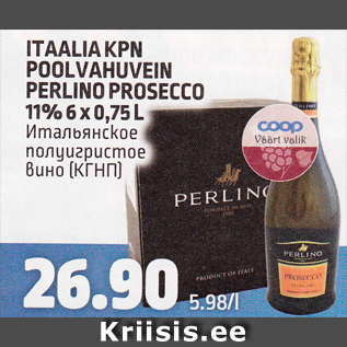 Allahindlus - ITAALIA KPN POOLVAHUVEIN PERLINO PROSECCO