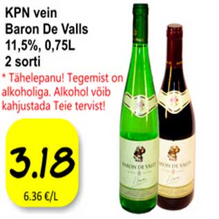 Allahindlus - KPN vein Baron De Valls