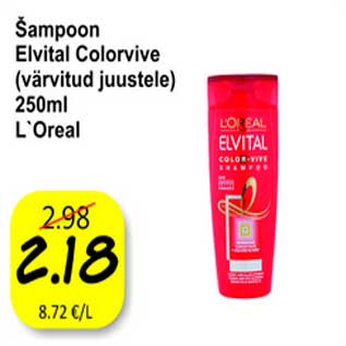 Allahindlus - Šampoon Elvital Colorvive värvitud juustele L`Oreal