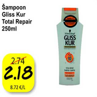 Allahindlus - Šampoon Gliss Kur Total Repair