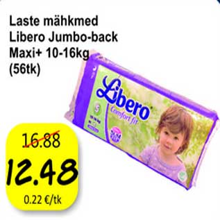 Allahindlus - Laste mähkmed Libero Jumbo-back Maxi+