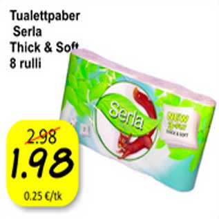 Allahindlus - Tualettpaber Serla Thick&Soft