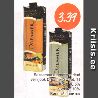 Allahindlus - saksamaa aromatiseeritud veinijook Dreamer Sweet, 1 l