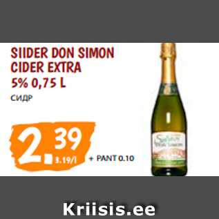 Allahindlus - SIIDER DON SIMON CIDER EXTRA 5% 0,75 L