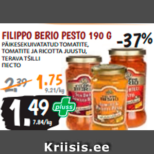 Allahindlus - FILIPPO BERIO PESTO 190 G