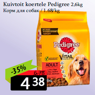 Allahindlus - Kuivtoit koertele Pedigree 2,6kg