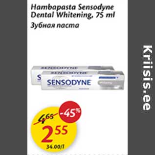 Allahindlus - Hambapasta Sensodune Denta Whitening,