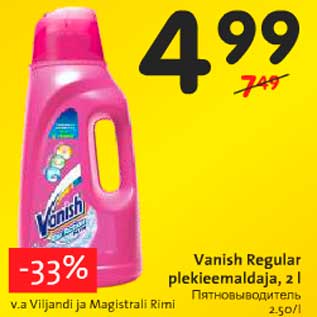 Allahindlus - Vanish Regular plekiemaldaja, 2 l