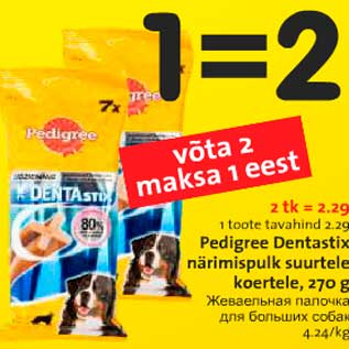 Allahindlus - Pedigree Dentastix närimispulk suurtele koertele, 270 g