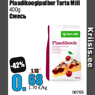 Allahindlus - Plaadikoogipulber Tartu Mill 400g