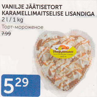 Allahindlus - VANILJE JÄÄTISETORT KARAMELLIMAITSELISE LISANDIGA