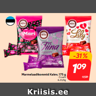 Allahindlus - Marmelaadikommid Kalev, 175 g