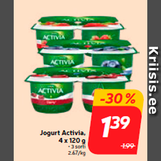 Allahindlus - Jogurt Activia, 4 x 120 g