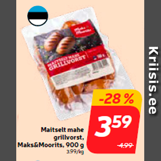 Allahindlus - Maitselt mahe grillvorst, Maks&Moorits, 900 g