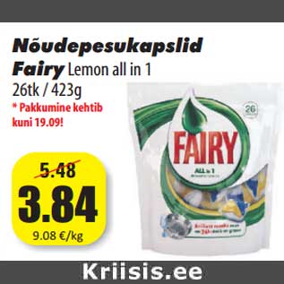 Allahindlus - Nõudepesukapslid Fairy