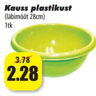 Allahindlus - Kauss plastikust (läbimõõt 28cm) 1tk