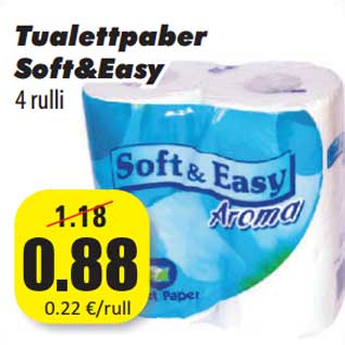 Allahindlus - Tualettpaber Soft&Easy 4 rulli