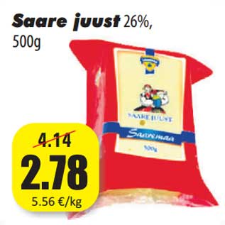 Allahindlus - Saare juust 26%, 500g