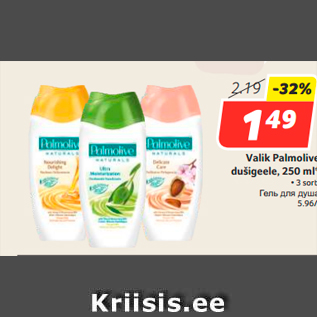 Allahindlus - Valik Palmolive dušigeele, 250 ml*