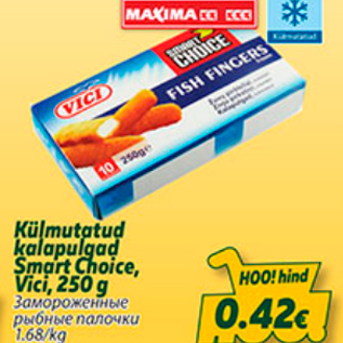 Allahindlus - Külmutatud kalapulgad Smart Choice, Vici, 250 g