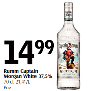 Allahindlus - Rumm Captain Morgan White 37,5% 70 cl, 21,41/L