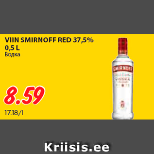 Allahindlus - VIIN SMIRNOFF RED 37,5%, 0,5 L