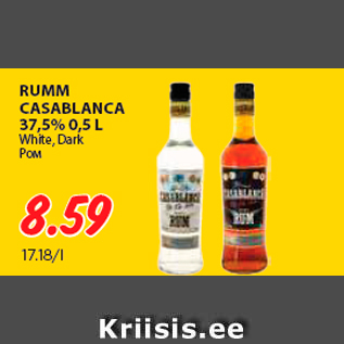 Allahindlus - RUMM CASABLANCA 37,5% 0,5 L