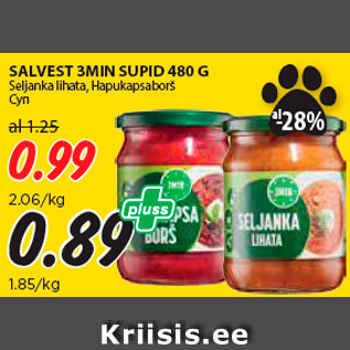 Allahindlus - SALVEST 3MIN SUPID 480 G