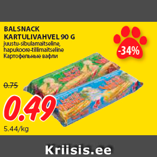 Allahindlus - BALSNACK KARTULIVAHVEL 90 G