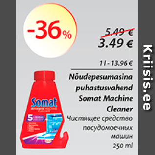 Allahindlus - Nõudepesumasina puhastusvahend Somat Machine Cleaner 250 ml