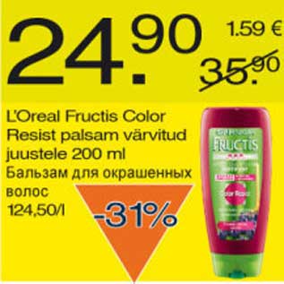 Allahindlus - Loreal Fructis Color Resist palsam värvitud juustele