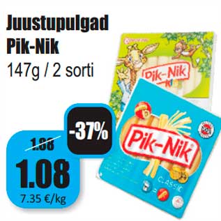 Allahindlus - Juustupulgad Pik-Nik