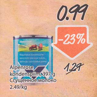 Allahindlus - Alpenrose kondenspiim, 397 g