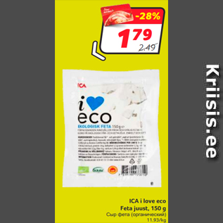 Allahindlus - ICA i love eco Feta juust, 150 g