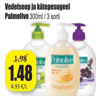 Allahindlus - Vedelseep ja kätepesugeel Palmolive