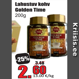 Allahindlus - Lahustuv kohv Golden Time