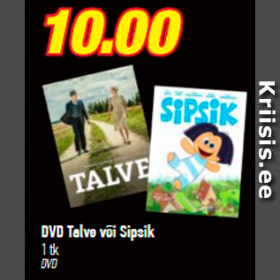 Allahindlus - DVD Talve või Sipsik, 1 tk