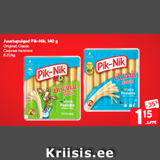 Allahindlus - Juustupulgad Pik-Nik, 140 g