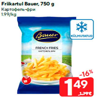 Allahindlus - Friikartul Bauer, 750 g