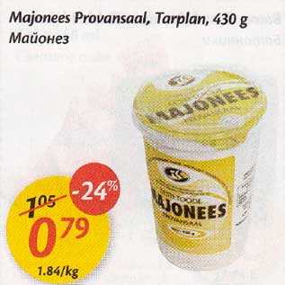 Allahindlus - Majonees Provansaal, Tarplan, 430 g