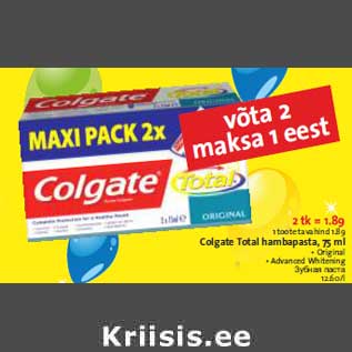 Allahindlus - Colgate Total hambapasta, 75 ml