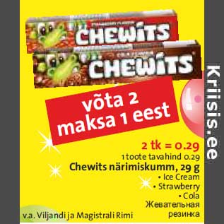 Allahindlus - Chewits närimiskumm, 29 g