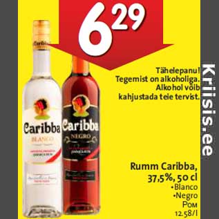 Allahindlus - Rumm Caribba, 37,5%, 50 cl