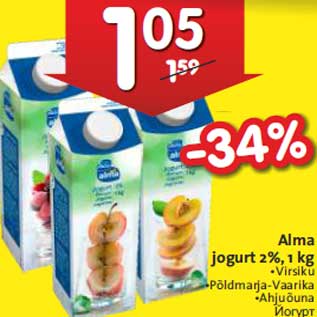 Allahindlus - Alma jogurt 2%, 1 kg